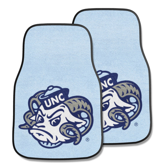 North Carolina Tar Heels 2-pc Carpet Car Mat Set with Ram Logo by Fanmats