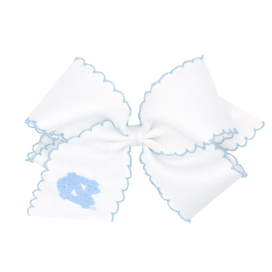 UNC Tar Heels Embroidered White Bow with Barrett Back