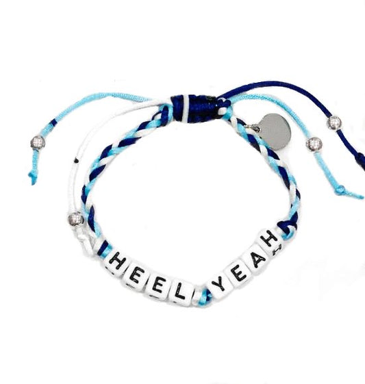 UNC Bracelet HEEL YEAH Beads on Braid Adjustable Size
