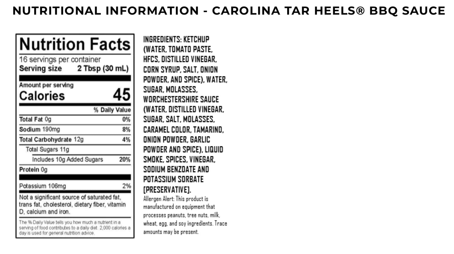 Carolina Tar Heels Cackalacky BBQ Sauce - 16oz