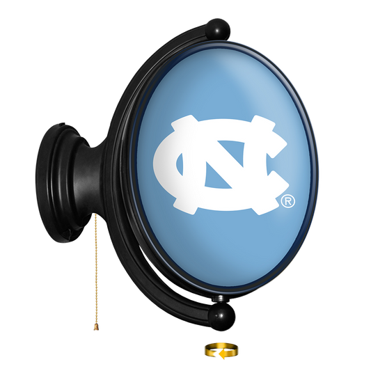 North Carolina Tar Heels: Original Oval Rotating Lighted Wall Sign Carolina Blue