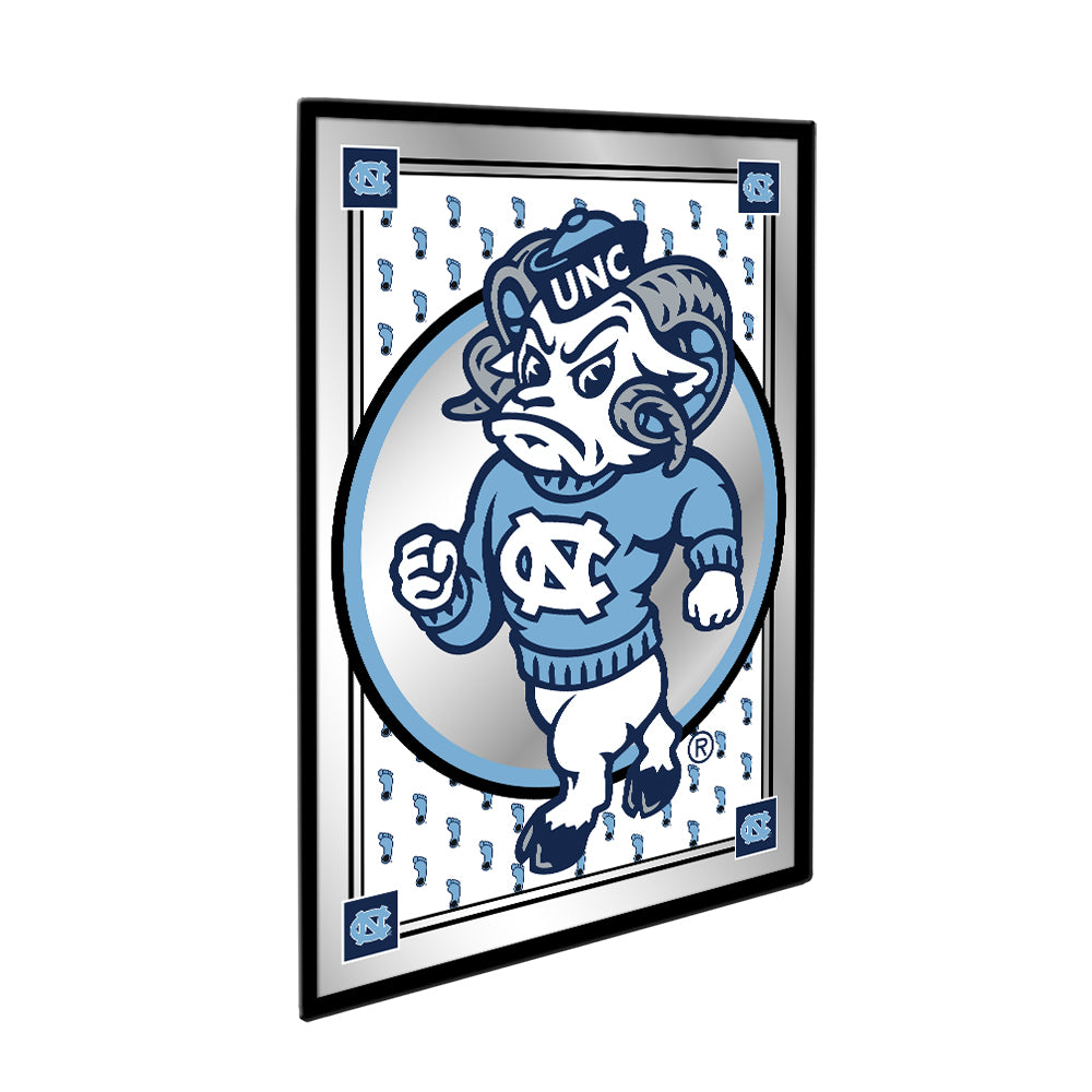 North Carolina Tar Heels: Team Spirit, Mascot - Framed Mirrored Wall Sign Mirrored