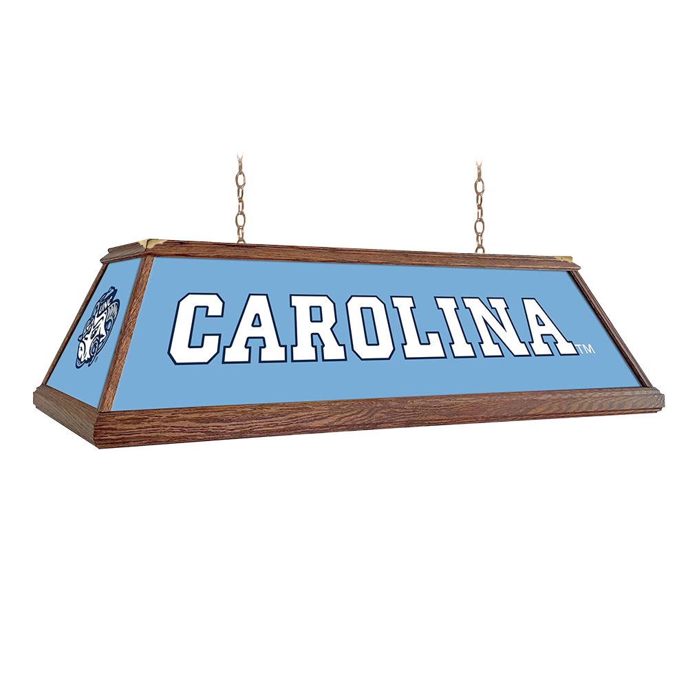 North Carolina Tar Heels: Premium Wood Pool Table Light Carolina Blue / Mascot Cap
