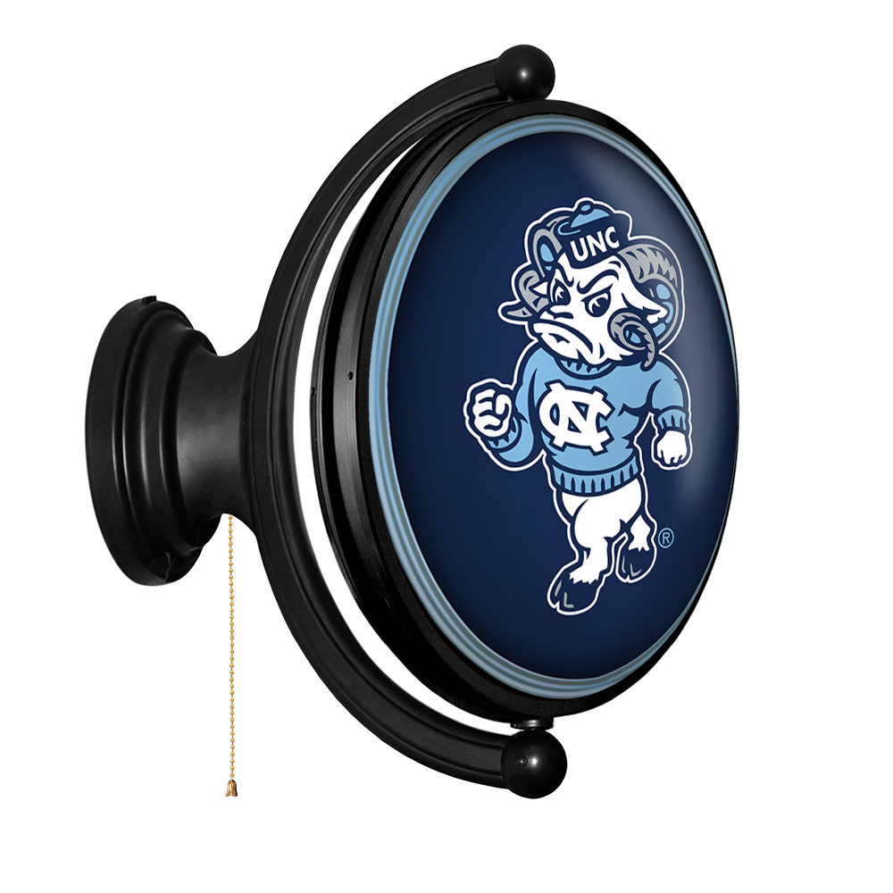 North Carolina Tar Heels: Mascot - Original Oval Rotating Lighted Wall Sign Navy