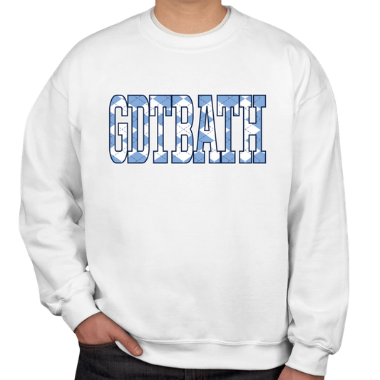 GDTBATH Argyle Carolina Blue and White Crewneck Sweatshirt by Shrunken Head Brand