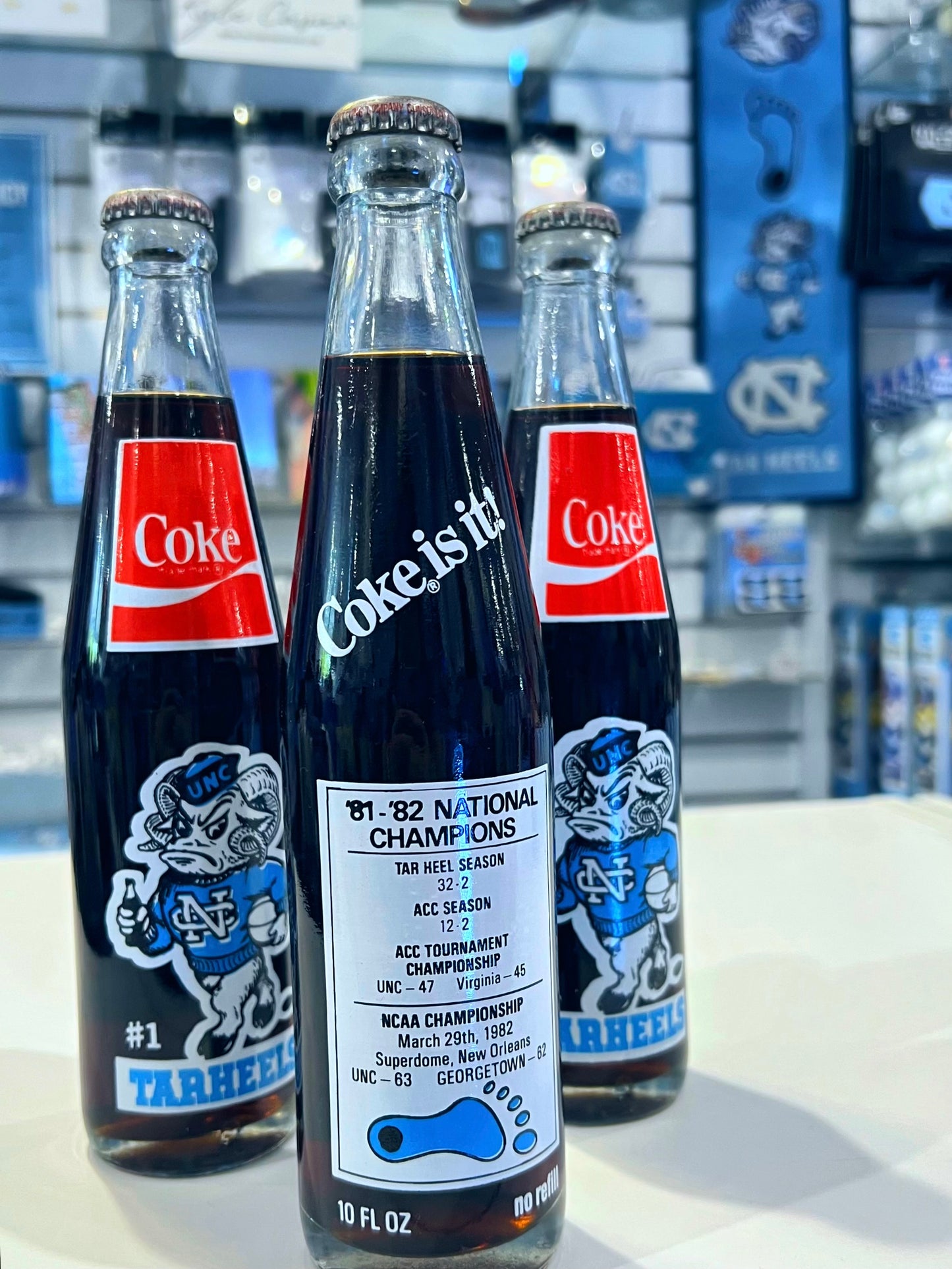 UNC Tar Heels Basketball 1982 NCAA Champions Coke Bottle