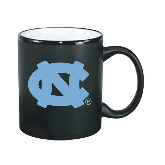 Black UNC Coffee Mug with Carolina Blue Logo 11 oz