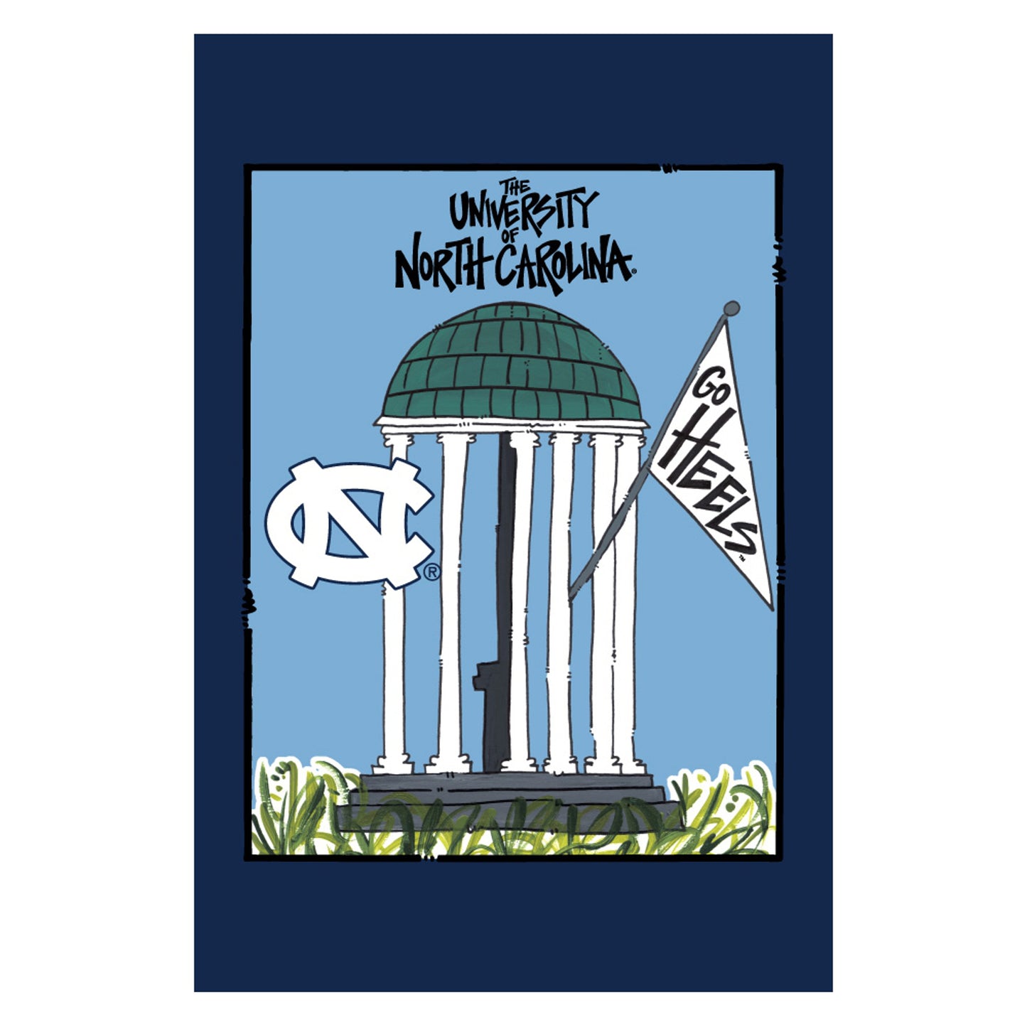 North Carolina Tar Heels Magnolia Lane Old Well Garden Flag
