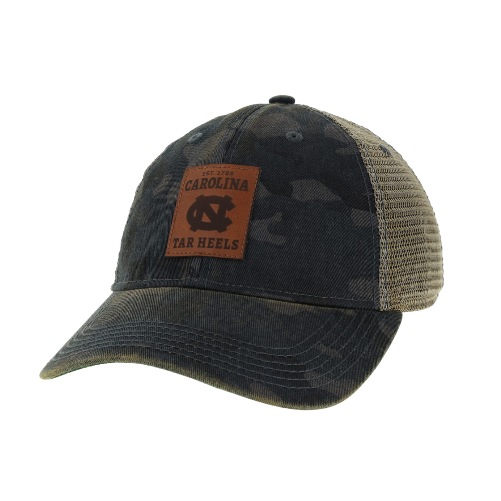 UNC Trucker Hat with Light Blue Camo Design Adult Adjustable