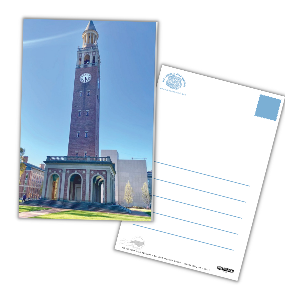 Chapel Hill North Carolina Bell Tower Post Card from the Shrunken Head