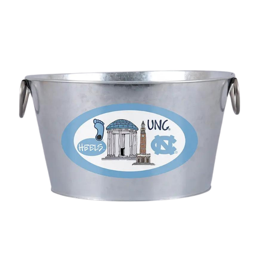 North Carolina Tar Heels Bucket Galvanized Metal with Handles