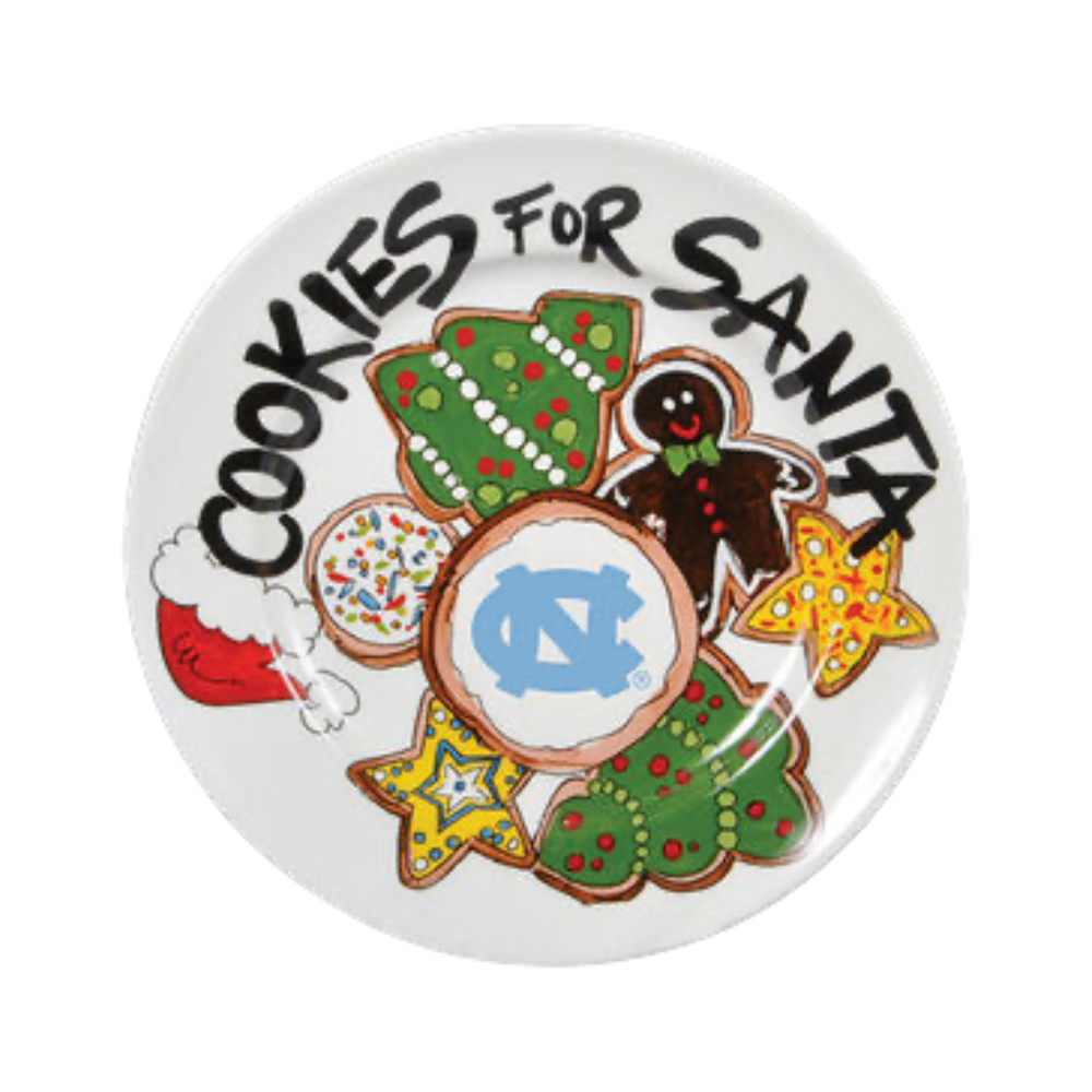 North Carolina Tar Heels Cookies for Santa Plate