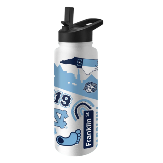 North Carolina Tar Heels Water Bottle with Native Graphics 24 oz