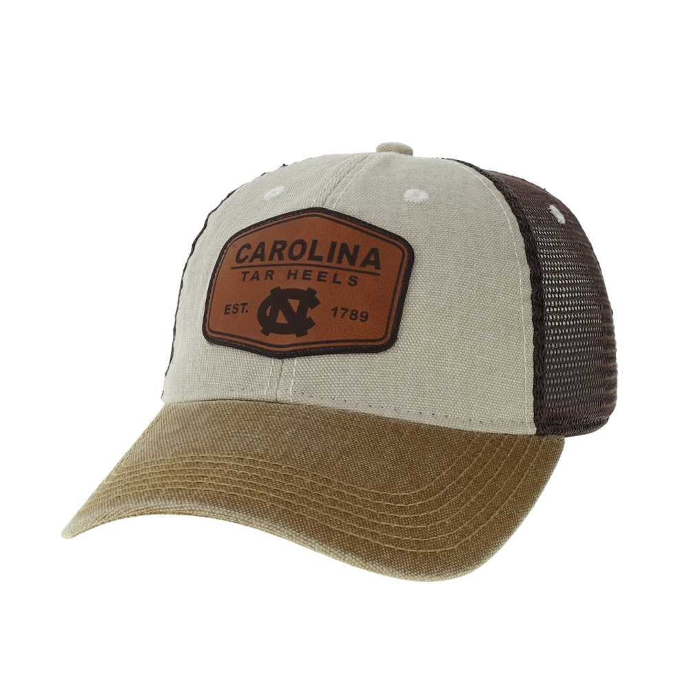 North Carolina Trucker Hat in Tan with Snap Back