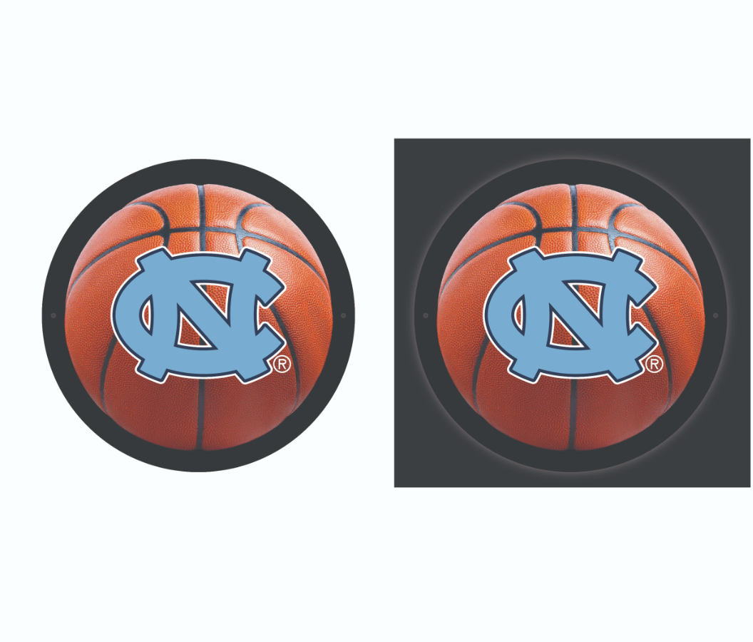 UNC Round Basketball LED Wall Sign