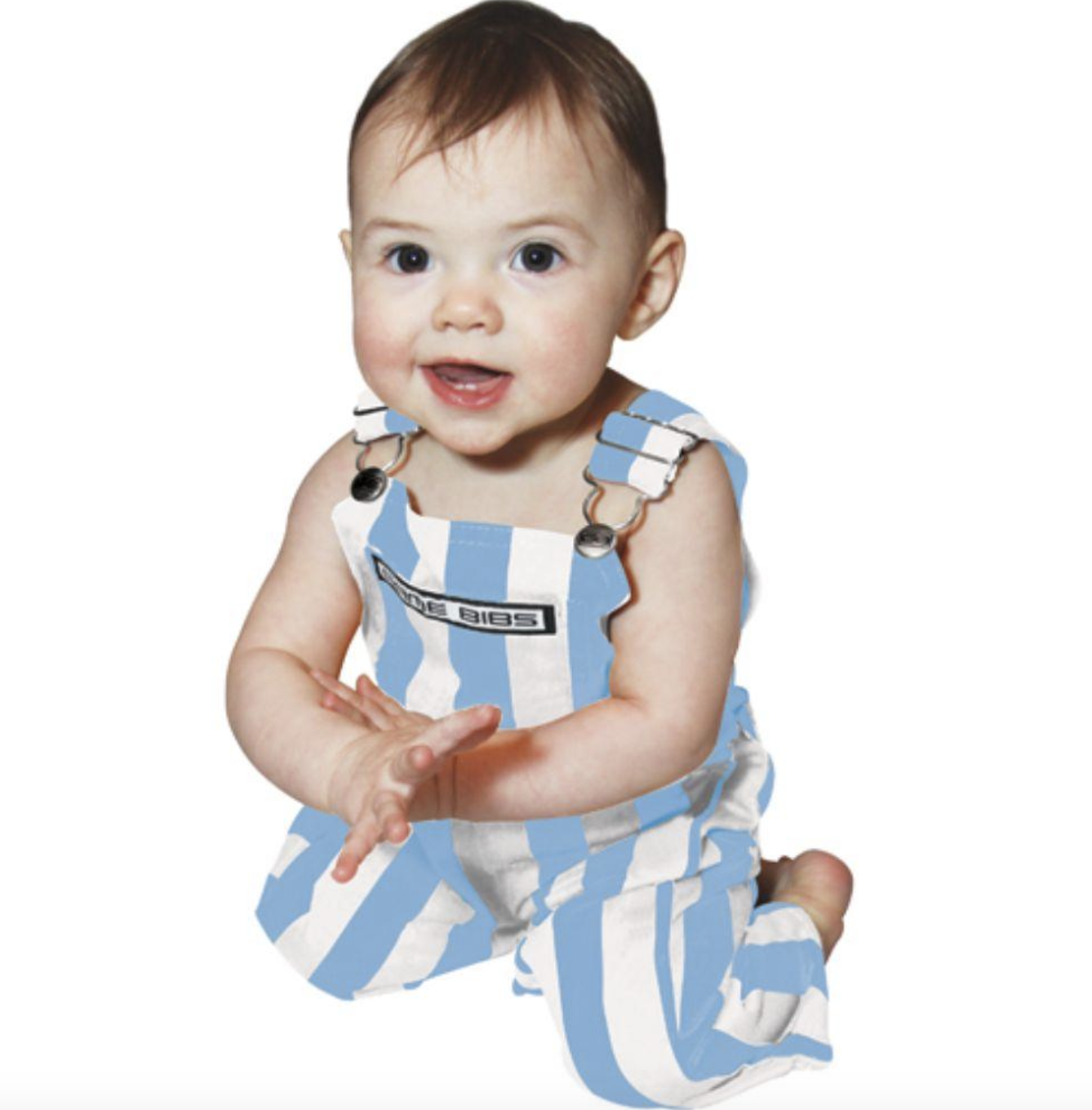 Carolina Blue and White Striped Overalls for Babies Game Day Bibs
