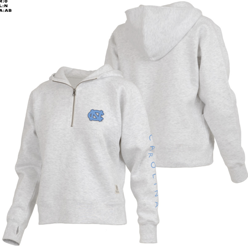 UNC Women's 1/4 Zip Hoodie with Embroidered Logo