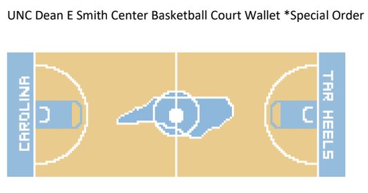 UNC Dean E Smith Center Basketball Court Wallet