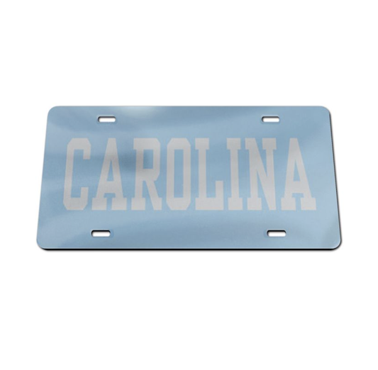 UNC Tar Heels Acrylic CAROLINA Front License Plate