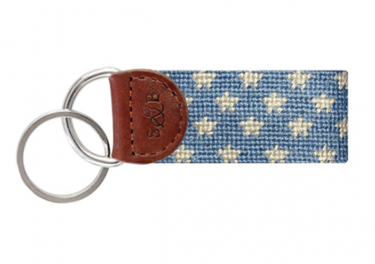 Carolina Blue Stars Needlepoint Keychain by Smathers and Branson