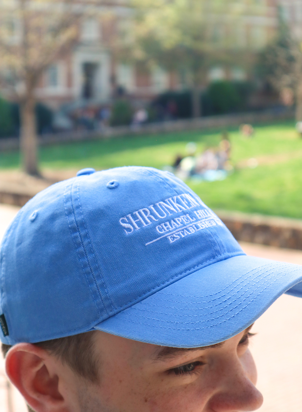 Shrunken Head Hat in Carolina Blue Adjustable Adult