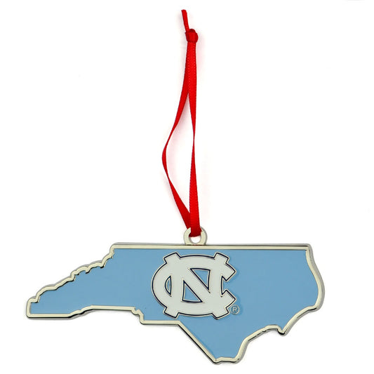 UNC State Silver Metal Christmas Ornament