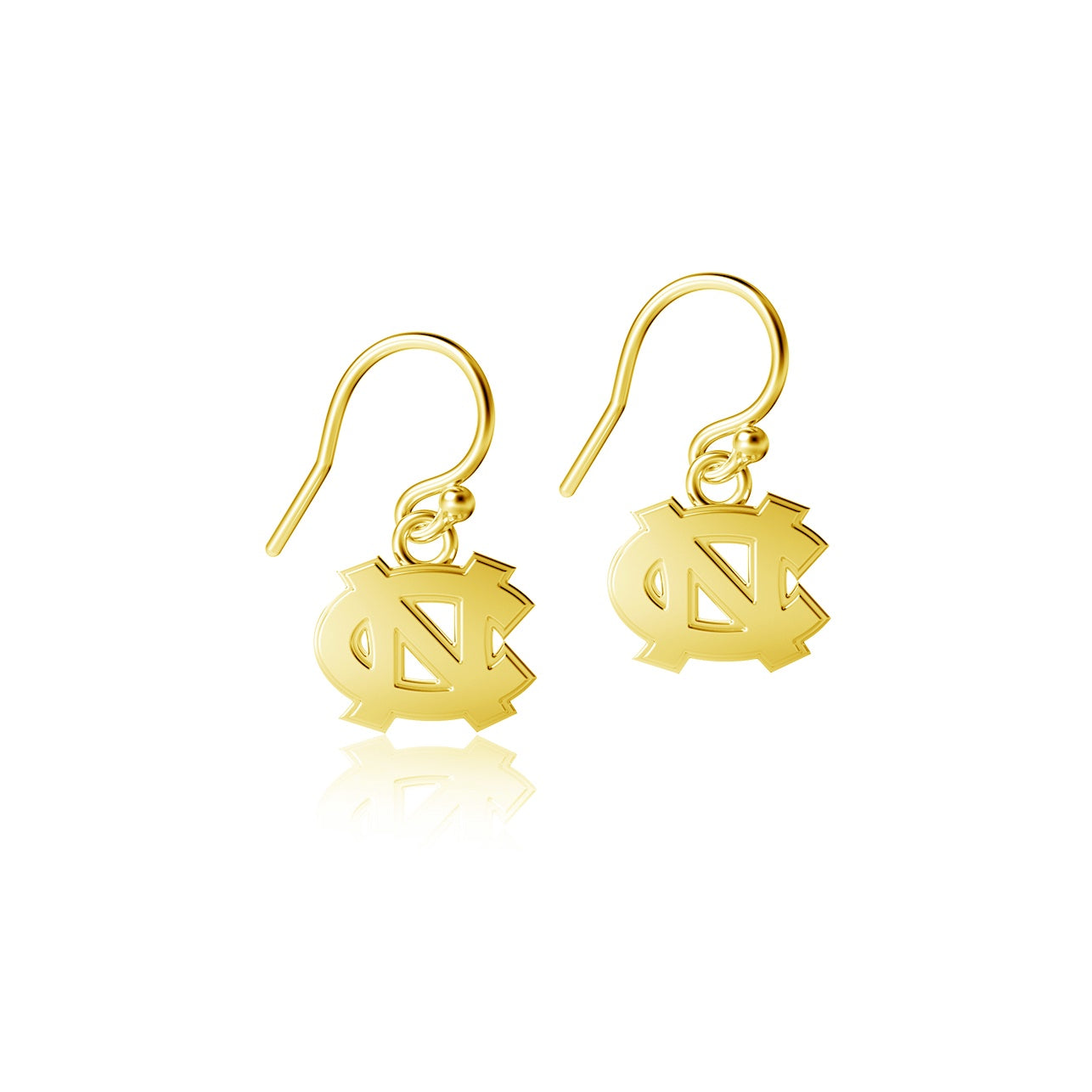 Carolina Tar Heels Interlock Gold Plated Dangle Earrings by Dayna Designs by