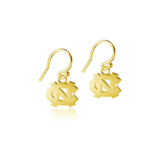 Carolina Tar Heels Interlock Gold Plated Dangle Earrings by Dayna Designs by