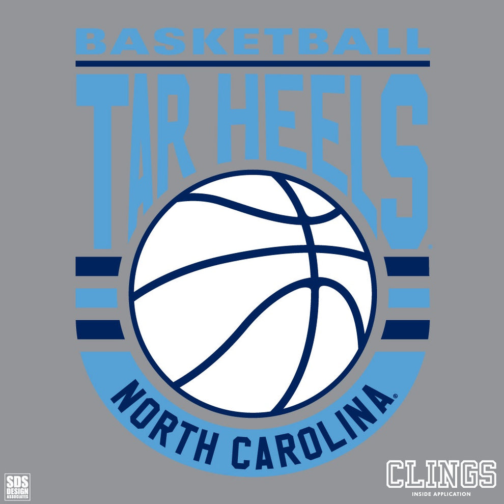 UNC Basketball Logo Static Cling Decal Shrunken Head