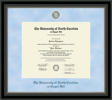UNC Regal Edition Diploma Frame in Noir