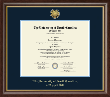 UNC Diploma Frame Gold Engraved Medallion in Hampshire
