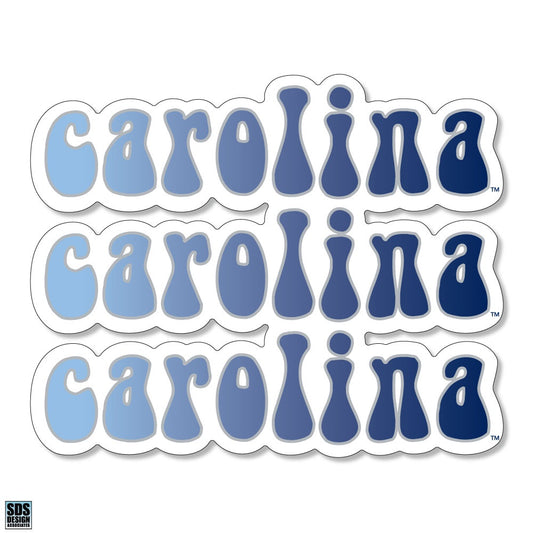 Carolina Tar Heels Ombre Bubble Text Decal Sticker