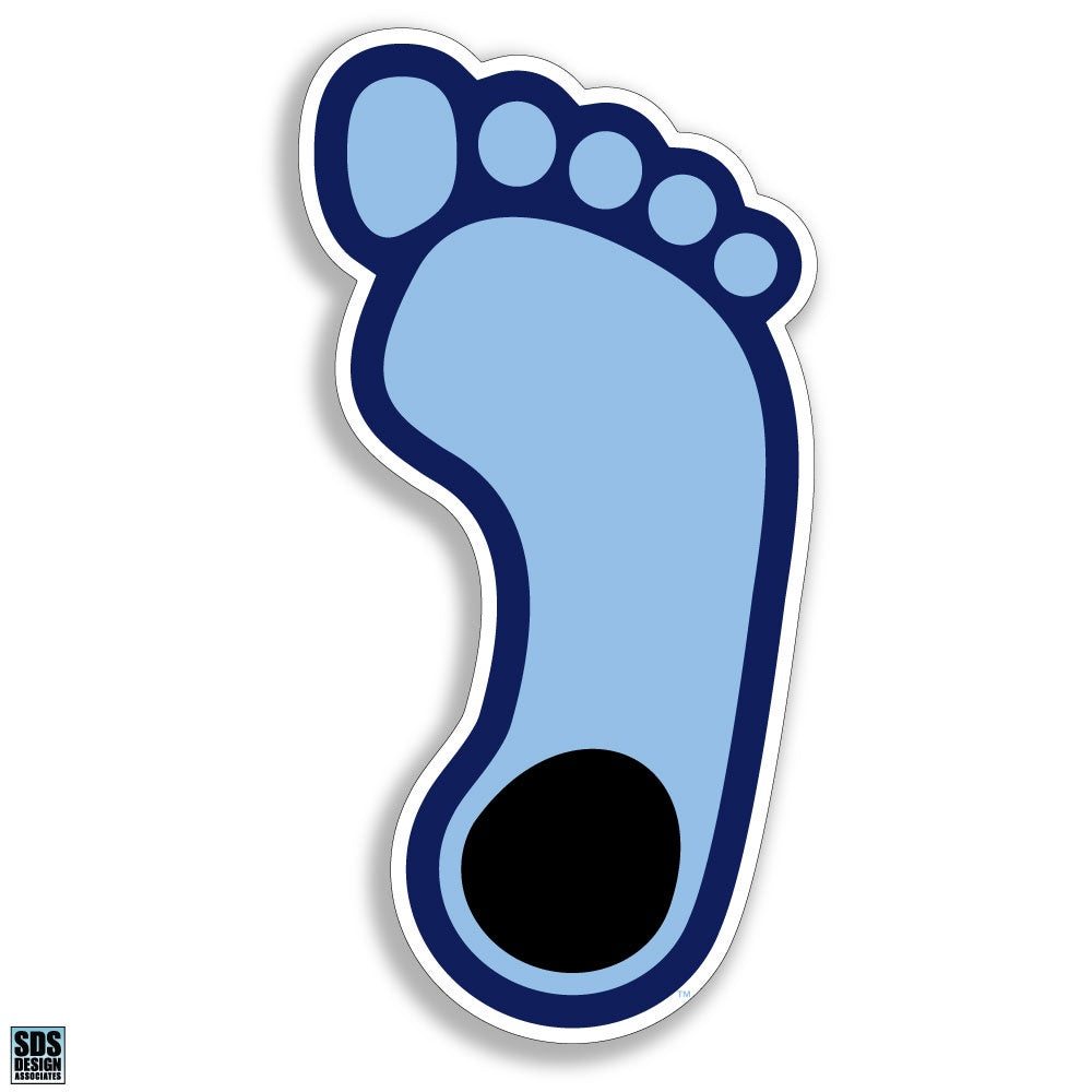 North Carolina Tar Heels Foot Vinyl Decal - Carolina Blue