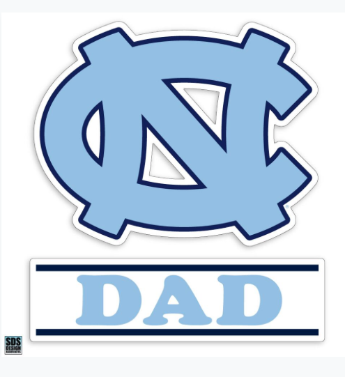 UNC Dad Decal Sticker in Carolina Blue