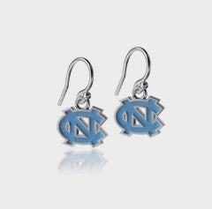 Carolina Tar Heels Interlock Carolina Blue Enamel Dangle Earrings by Dayna Designs