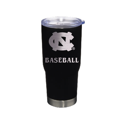 UNC Baseball Tumbler Travel Mug Black Stainless Steel 22 oz