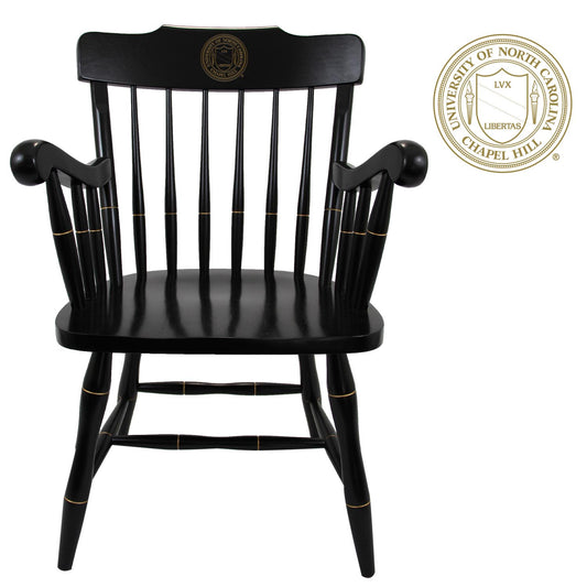 UNC Chapel Hill Wooden Chair with Engraved North Carolina Crest