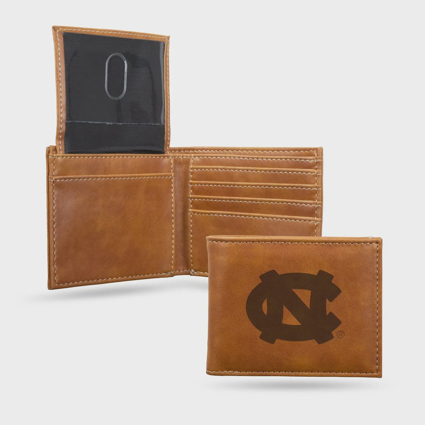 North Carolina Tar Heels Brown Leather Wallet Trifold