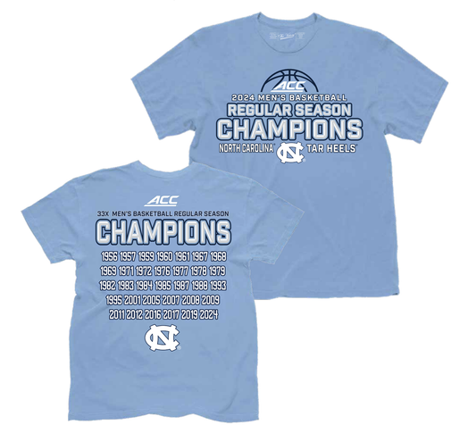 Carolina Basketball 2024 ACC REGULAR SEASON CHAMPIONS T-Shirt
