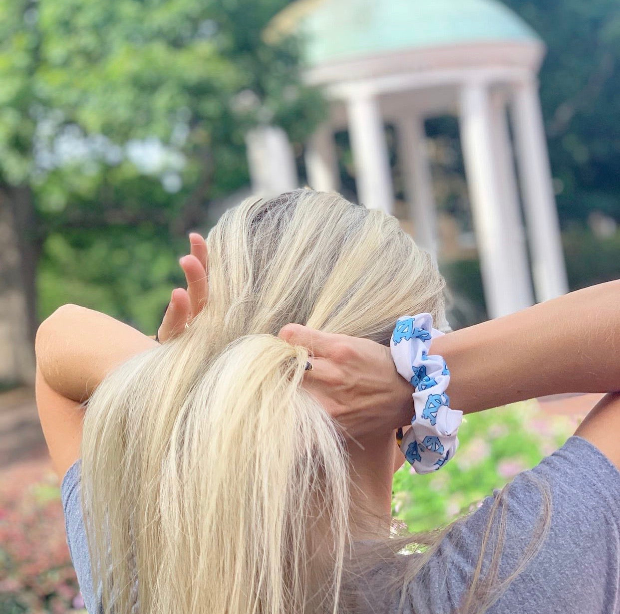 North Carolina Tar Heels League White UNC Scrunchie