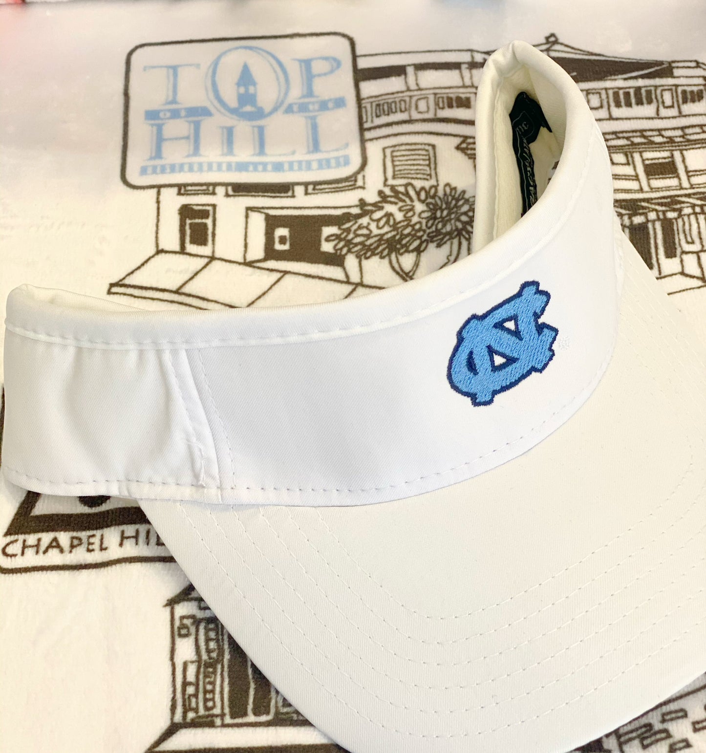 UNC Visor White  Athletic Cool Fit Visor with Mini UNC Logo