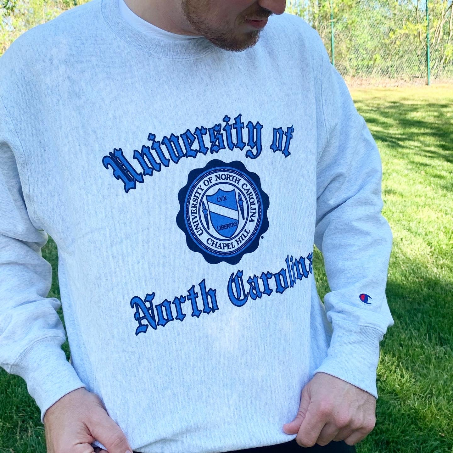 UNC Vintage Crewneck Sweatshirt Reverse Weave with Seal