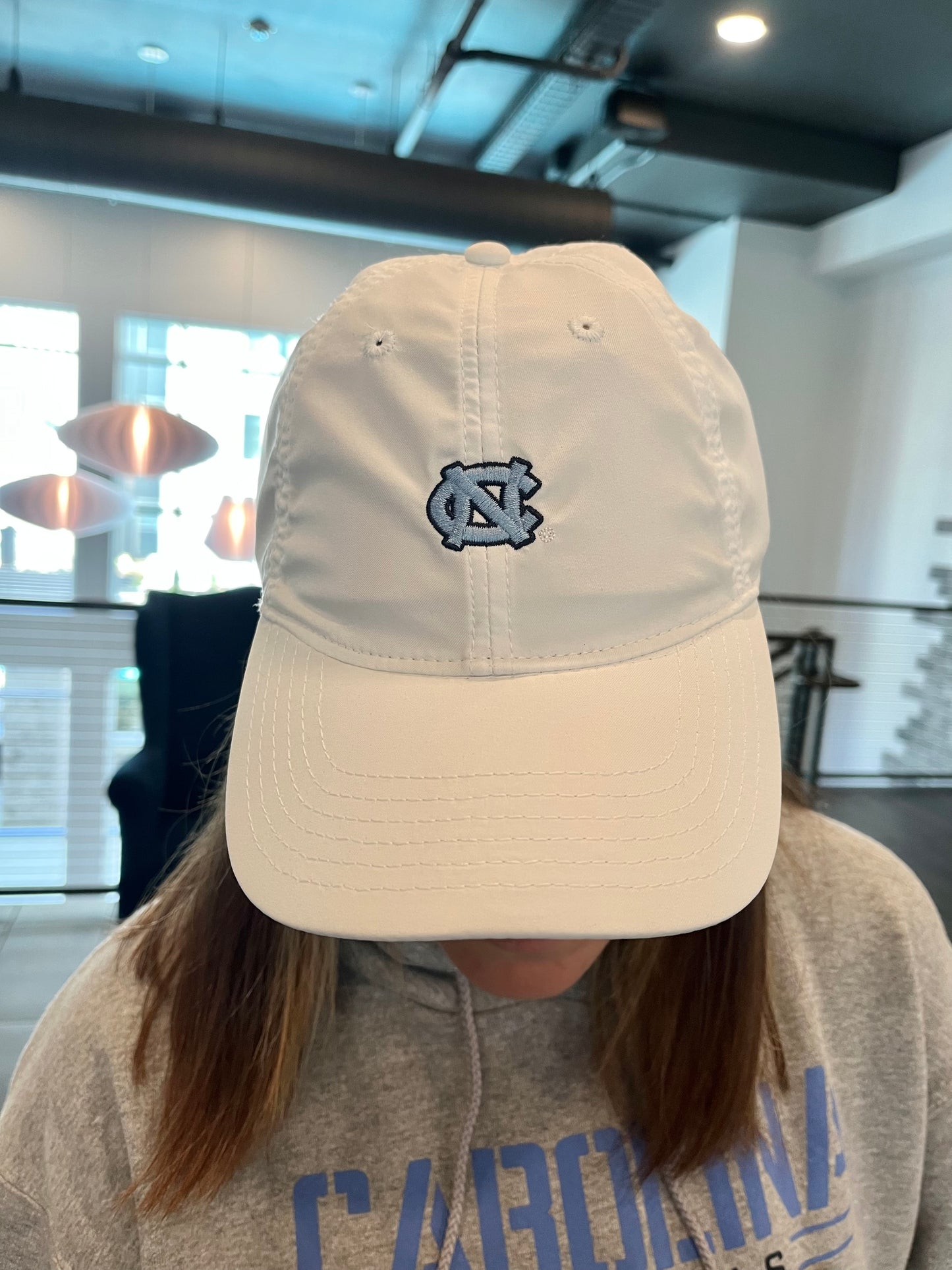 UNC Logo Dry Fit Hat in White