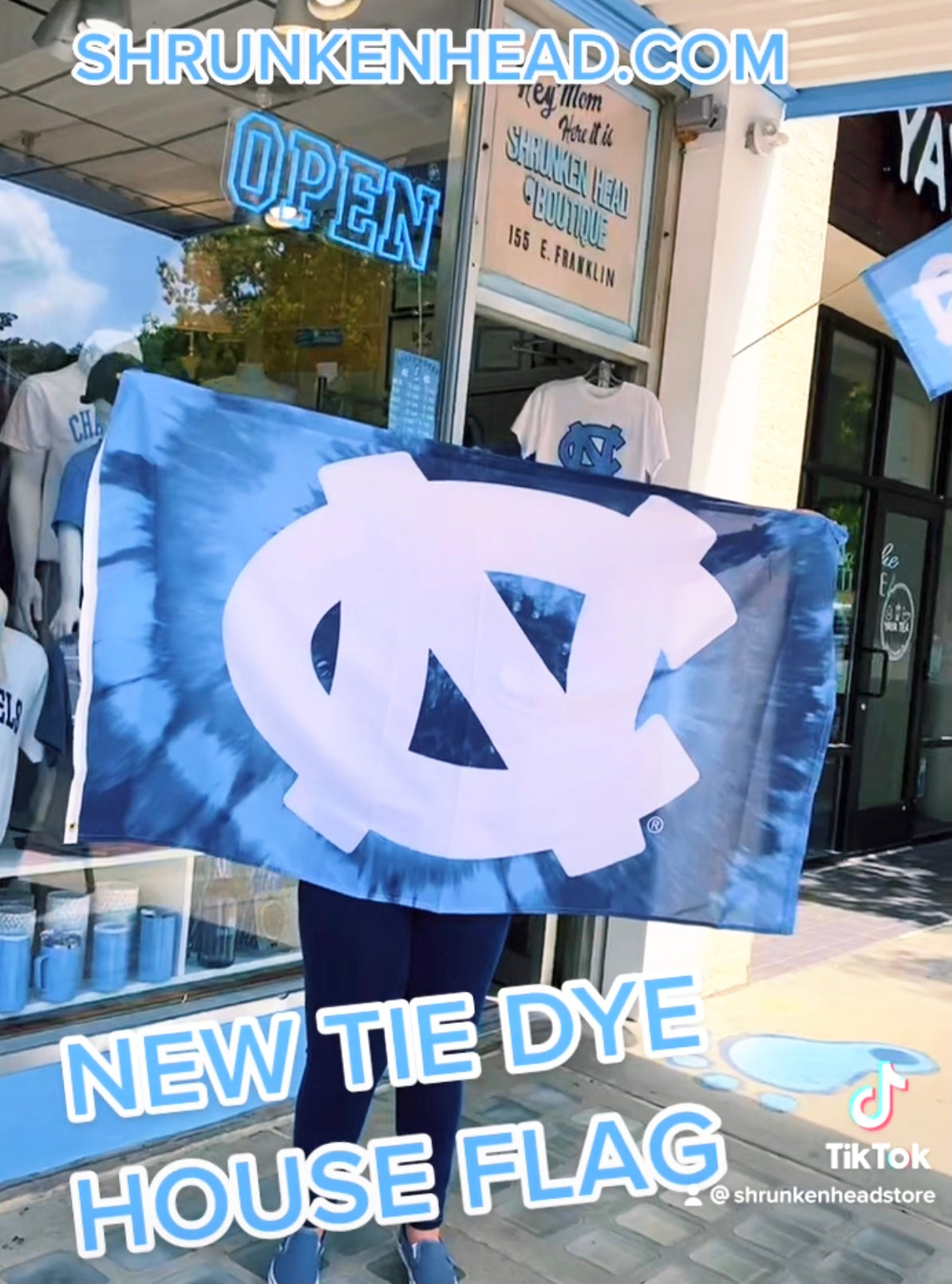 North Carolina Tar Heels Sewing Concepts UNC American Themed Carolina House  Flag