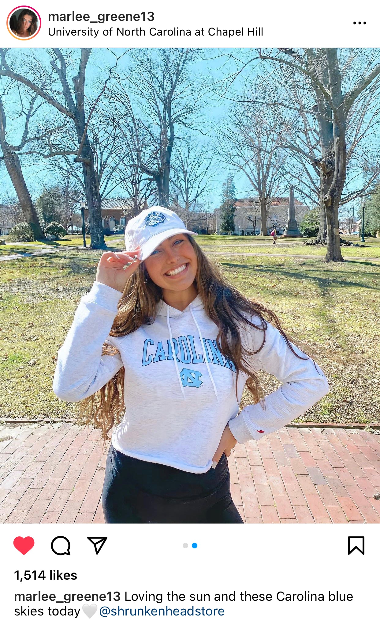 Carolina Cropped Hoodie UNC Sweatshirt for Womens