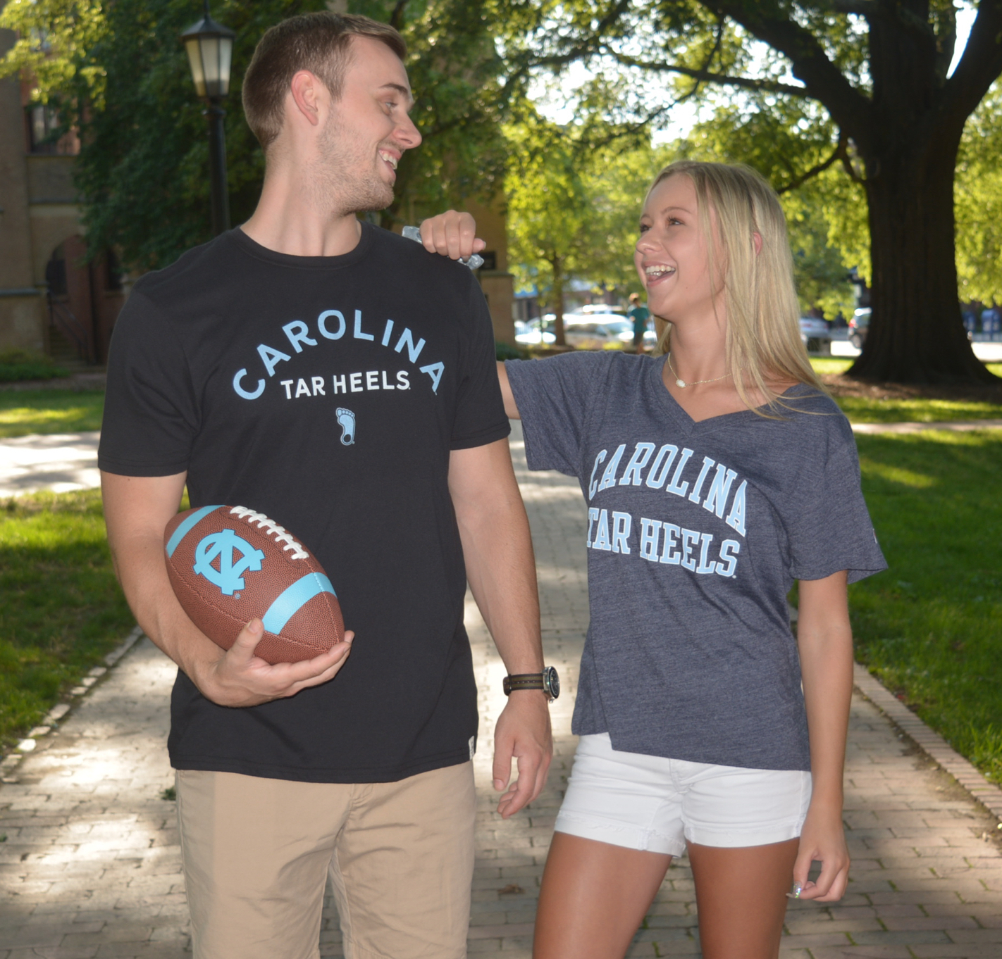 Carolina Tar Heels League Intramural UNC V-Neck T-Shirt in Grey