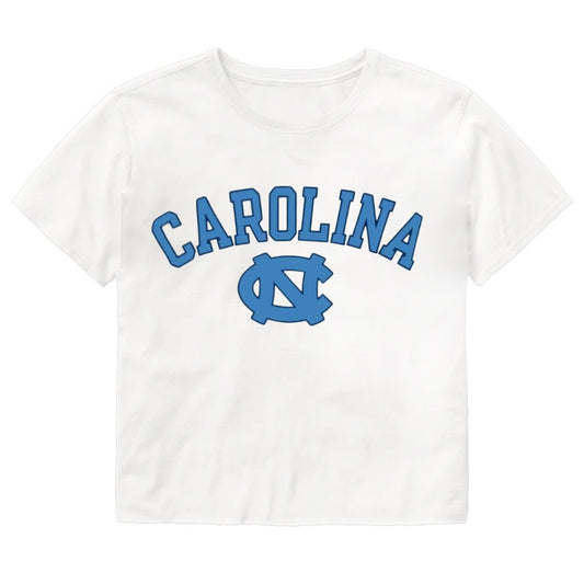 Carolina Tar Heels Crop Top in White Cropped T-Shirt