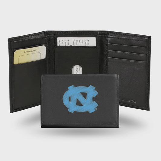 North Carolina Tar Heels Embroidered Leather Trifold Wallet